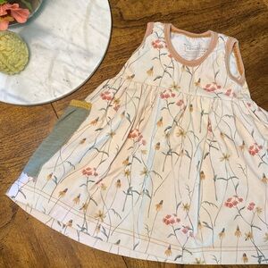 Tea Collection Floral Dress with Pink and Yellow Accents
